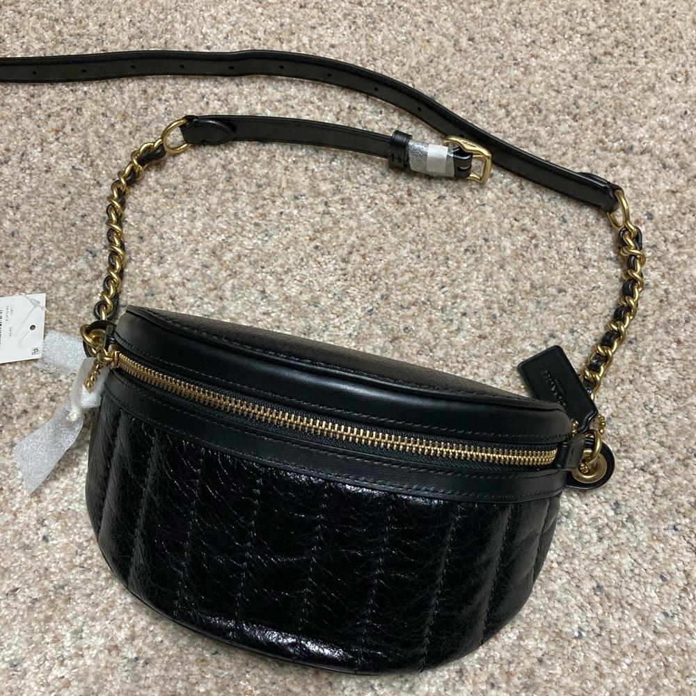 Coach Fanny Pac. Black with gold. New with tags.